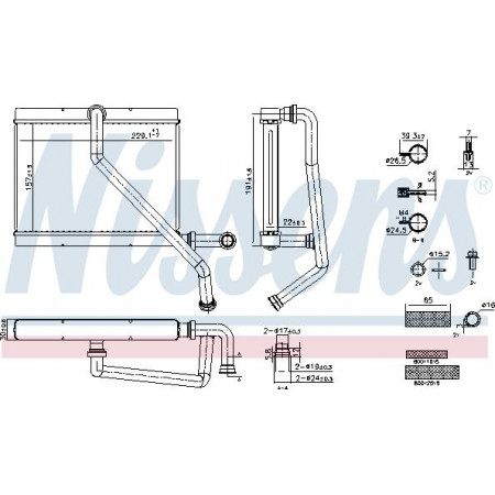 Warmtewisselaar. interieurverwarming Verwarming BMW 5 E39 X5 E53 2.0-4.9 09.95-10.06 Nissens 707289