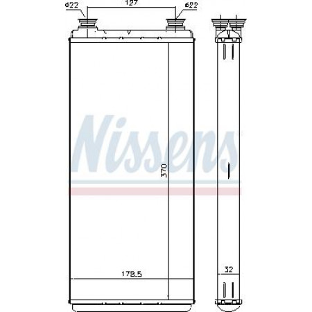 Wärmetauscher. Kabinenheizung Heizung 370x179x32mm MAN TGA TGL I TGM I TGS I TGX I ​​​​D0834LFL40-D3876LF09 04.00- MAN TGS (56S / TGS), 10.2005 - Nissens 71891