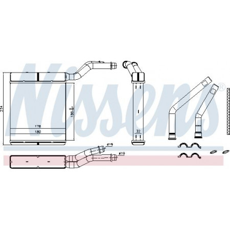 Warmtewisselaar. interieurverwarming Kachel VOLVO C30 C70 II S40 II V50 FORD C-MAX FOCUS C-MAX FOCUS II FOCUS II-KOMBI FORD C-MAX (DM2), Dubita, 02.2007 - 09.2010 Nissens 71770