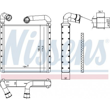Warmtewisselaar. cabineverwarming Verwarming MAN TGE AUDI Q3 TT CUPRA ATECA SEAT ATECA SKODA KAROQ KODIAQ OCTAVIA III SU VW TIGUAN ALLSPACE (BW2), Crossover, 03.2017 - Nissens 73943