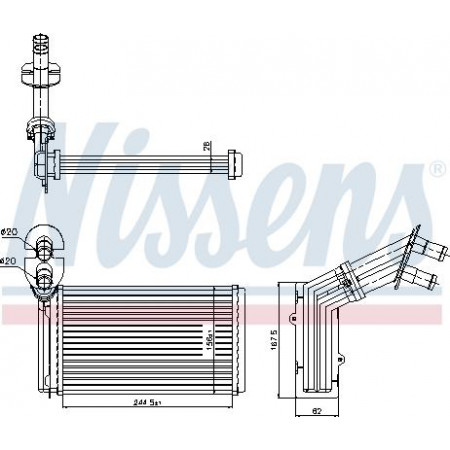 Trocador de calor. aquecimento do habitáculo Seat Alhambra 00 - 2.8 e sistemas de aquecimento VR6 Benz. M – Aut. A - C - - P - A FORD GALAXY (WGR), Van, 03.1995 - 05.2006 Nissens 73973