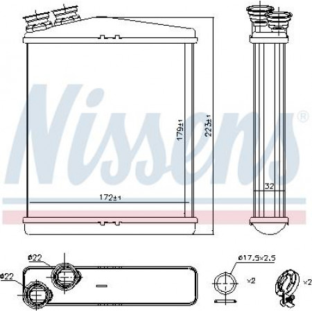 Warmtewisselaar. interieurverwarming Kachel VOLVO S60 II S80 II V60 I ​​V60 II V70 III V70 III-KOMBI XC60 I XC70 II LAND VOLVO S60 II (134), Sedan, 04.2010 - Nissens 73645
