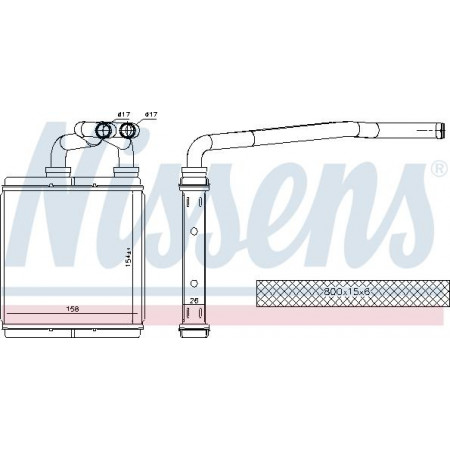 Trocador de calor. aquecimento interior Aquecedor OPEL AGILA SUZUKI SPLASH 1.0-1.3D 01.08- SUZUKI SPLASH (EX), Hatchback, 01.2008 - Nissens 73675