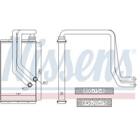 Warmtewisselaar. interieurverwarming Verwarming CITROEN C-CROSSER C-CROSSER ENTERPRISE C4 AIRCROSS MITSUBISHI ASX LANCER VI MITSUBISHI LANCER VIII (CX_A), Sportback, 10.2007 - Nissens 72956