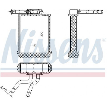 Wärmetauscher. Innenraumheizung Heizung MERCEDES M W163 2.3-5.4 02.98-06.05 MERCEDES-BENZ M-KLASSE (W163), Crossover, 02.1998 - 07.2005 Nissens 72045