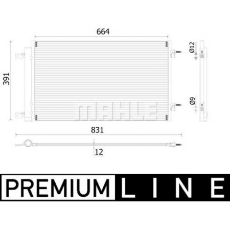 Condensatore. Condensatore aria condizionata con essiccatore OPEL ASTRA K 1.4 06.15- VAUXHALL ASTRA Mk VII (B16), Hatchback, 07.2015 - MAHLE AC 901 000P