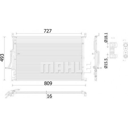 Condensador. ar condicionado condensador AUDI A8 D3 3.0-6.0 10.02-07.10 AUDI A8 II (4E2, 4E8), Sedan, 10.2002 - 12.2010 MAHLE AC 908 000S