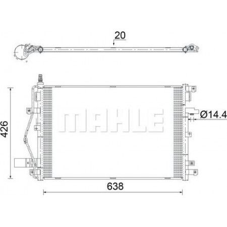 Kondensator. Klimaanlage Klimakondensator VOLVO XC90 I 2.4D-4.4 06.02-12.14 VOLVO XC90 I (275), Crossover, 06.2002 - 01.2015 MAHLE AC 924 000S