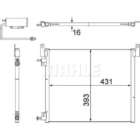Condensatore, Climatizzatore OPEL SIGNUM (Z03), Hatchback, 03.2003 - 10.2008 MAHLE AC 499 000S