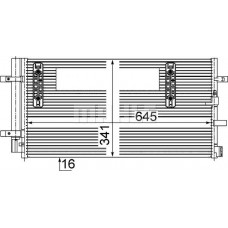 Condenser. air conditioning A-C condenser with dryer AUDI A4 ALLROAD B8 A4 ALLROAD B9 A4 B7 A4 B8 A4 B9 A5 Q5 1.8-4.2 01.06- AUDI A5 (8T3), Compartment, 06.2007 - 01.2017 MAHLE AC 457 000S