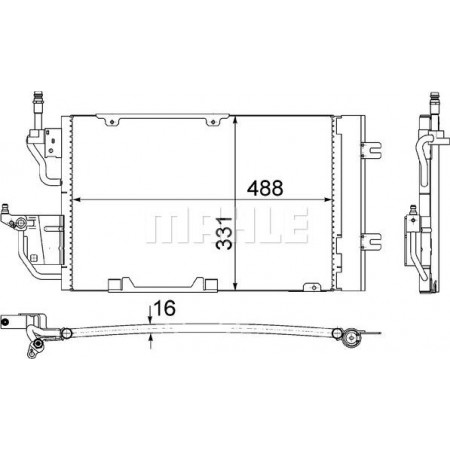 Condenseur de climatisation OPEL ASTRA H (A04), Berline, 02.2007 - 05.2014 MAHLE AC 400 000S