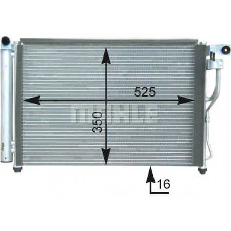 Kondensator, Klimaanlage HYUNDAI ACCENT III (MC), Schrägheck, 11.2005 - 12.2010 MAHLE AC 439 000P