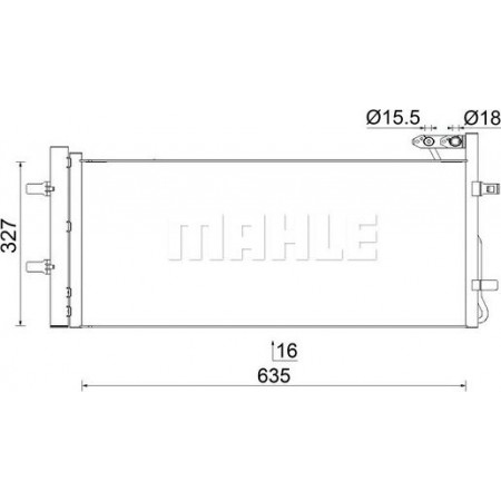 Condensador. Condensador de aire acondicionado A-C con secador AUDI Q3 1.4-2.5 06.11-10.18 AUDI Q3 (8UB, 8UG), Crossover, 06.2011 - 10.2018 MAHLE AC 42 000S