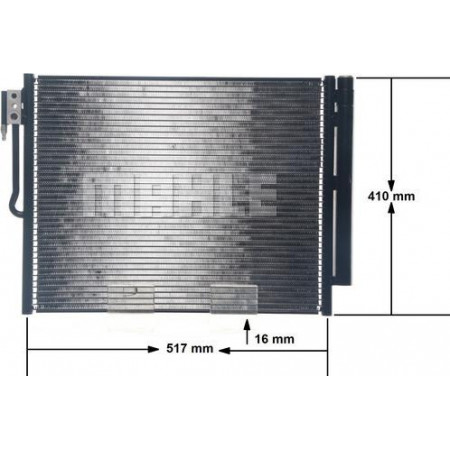 Condensador. ar condicionado condensador A-C com secador OPEL MERIVA B 1.3D-1.7D 06.10-03.17 OPEL MERIVA B (S10), Dubita, 06.2010 - 03.2017 MAHLE AC 596 000S