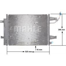 Condensador, aire acondicionado MITSUBISHI COLT VI (Z3_A, Z2_A), Fastback, 10.2002 - 12.2012 MAHLE AC 509 000S
