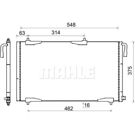 Condensator, climatizare PEUGEOT 206 (2A/C), Hatchback, 08.1998 - 12.2012 MAHLE AC 501 000S