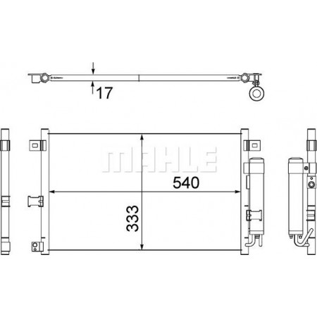 Condensador, ar condicionado MAZDA MX-5 III (NC), Cabrio, 03.2005 - 12.2014 MAHLE AC 507 000S