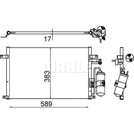 Condenser, air conditioning CHEVROLET EPICA (KL1_), Sedan, 01.2005 - MAHLE AC 644 000S