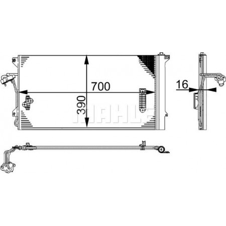 Condensatore. aria condizionata Condensatore aria condizionata con essiccatore AUDI Q7 PORSCHE CAYENNE VW TOUAREG 2.5D-6.0D 09.02-08.15 PORSCHE CAYENNE (9PA), Crossover, 09.2002 - 12.2010 MAHLE AC 659 000S