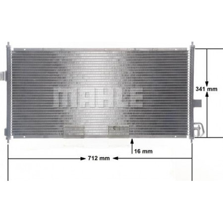 Condensator. climatizare A-C condenser fits. NISSAN ALMERA TINO 1.8-2.0-2.2D 08.00-02.06 NISSAN ALMERA TINO (V10), Dubita, 12.1998 - 02.2006 MAHLE AC 674 000S