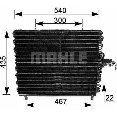 Condenseur de climatisation MERCEDES-BENZ KOMBI (S124), Touring, 09.1985 - 12.1993 MAHLE AC 166 000S