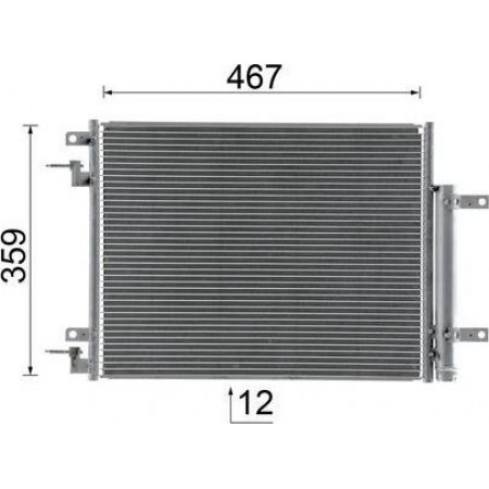 Condensator. climatizare A-C condenser with dryer OPEL KARL 1.0-1.0LPG 01.15-03.19 MAHLE AC 1048 000S