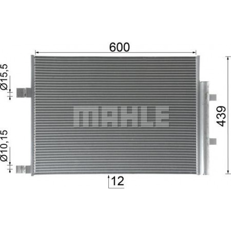 Condenseur. Condenseur de climatisation avec sécheur RENAULT ESPACE V KOLEOS II 1.7D-2.0D 10.18- MAHLE AC 1128 000P