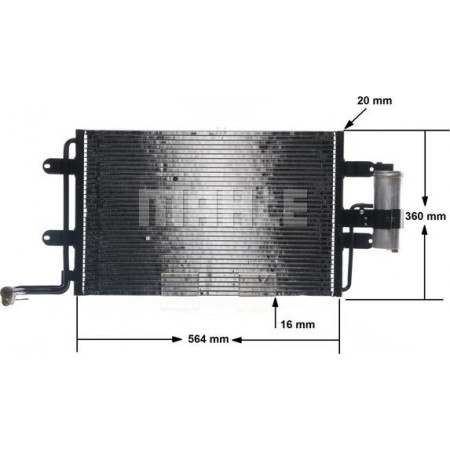 Condensor, airconditioning AUDI TT (8N3), Compartiment, 10.1998 - 06.2006 MAHLE AC 180 000S