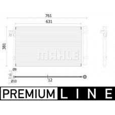 Condensador. Condensador de aire acondicionado A-C con secador BMW 5 G30 F90 5 G31 7 G11 G12 3.0-3.0D 07.16- BMW 7 - VI (G11, G12), Sedan, 07.2015 - MAHLE AC 896 000P