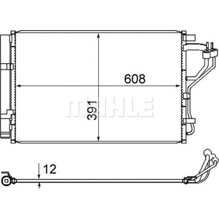 Condenseur de climatisation HYUNDAI i30, Compartiment, 05.2013 - MAHLE AC 867 000S