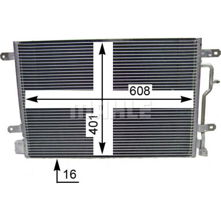 Condensador. O condensador AC do ar condicionado se encaixa. AUDI A4 B5 A4 B6 A6 C5 ALLROAD C5 1.6-4.2 03.96-12.05 AUDI A4 Avant (8D5, B5), Touring, 11.1994 - 12.2002 MAHLE AC 807 000S