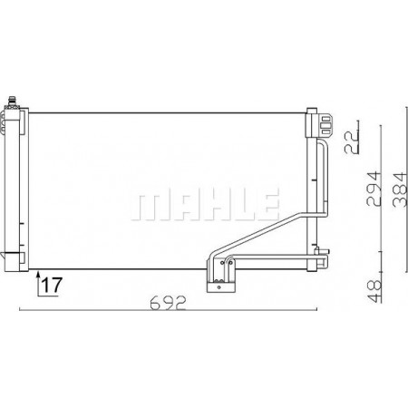 Condensador. Condensador de ar condicionado AC com secador. MERCEDES C CL203 C T-MODEL S203 C W203 CLC CL203 CLK A209 CLK C209 1.8-5 MERCEDES-BENZ CLK (C209), Compartimento, 05.2002 - 03.2010 MAHLE AC 347 001S