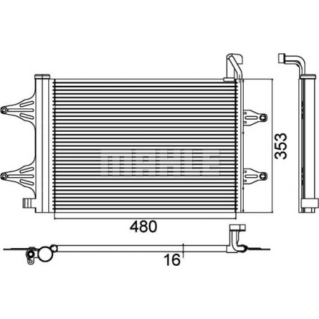 Condenseur de climatisation VW POLO CLASSIC (6V2), Berline, 01.1995 - 11.2009 MAHLE AC 359 000P