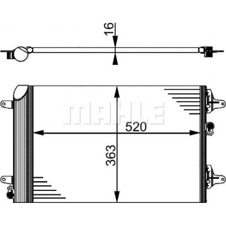 Condensor, airconditioning FORD GALAXY (WGR), Bestelwagen, 03.1995 - 05.2006 MAHLE AC 358 000S
