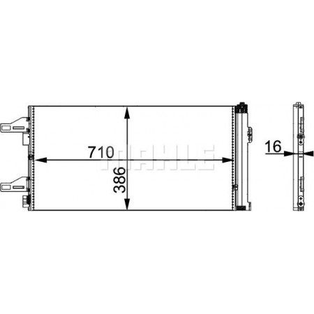 Condensatore aria condizionata FIAT DUCATO (250_, 290_), Telaio di supporto, 07.2006 - MAHLE AC 363 000P