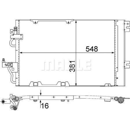 Condenseur de climatisation OPEL ASTRA H GTC (A04), Berline, 03.2005 - 10.2010 MAHLE AC 378 000S