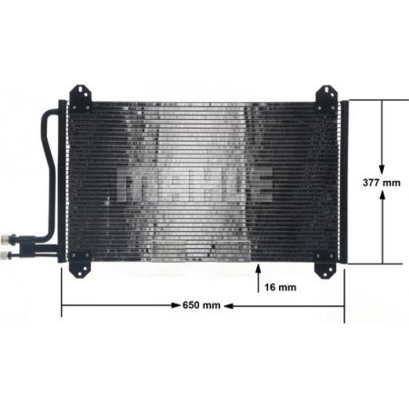 Condensador, aire acondicionado MERCEDES-BENZ SPRINTER 5-t (905), Bastidor de soporte, 04.2001 - 05.2006 MAHLE AC 207 000S