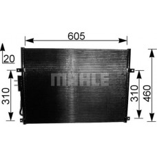 Condensor, airconditioning JEEP GRAND CHEROKEE I (ZJ, ZG), Crossover, 09.1991 - 04.1999 MAHLE AC 219 000S