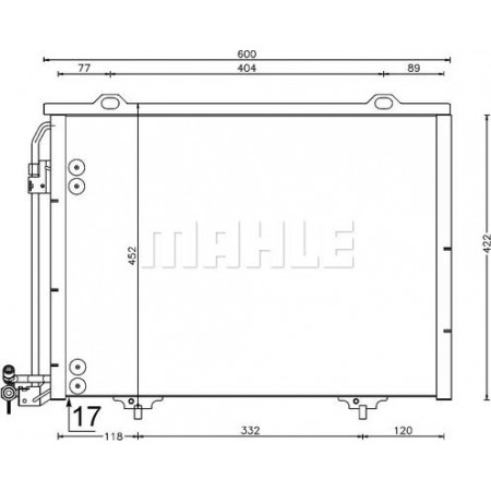 Condenseur de climatisation MERCEDES-BENZ CLASSE C T-Model (S202), Touring, 06.1996 - 03.2001 MAHLE AC 211 001S