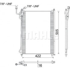 Condensador. Condensador de aire acondicionado A-C 422x585x16 MERCEDES ATEGO AXOR AXOR 2 MK NG SK 07.87- MERCEDES-BENZ AXOR, 09.2001 - 12.2005 MAHLE AC 285 000S