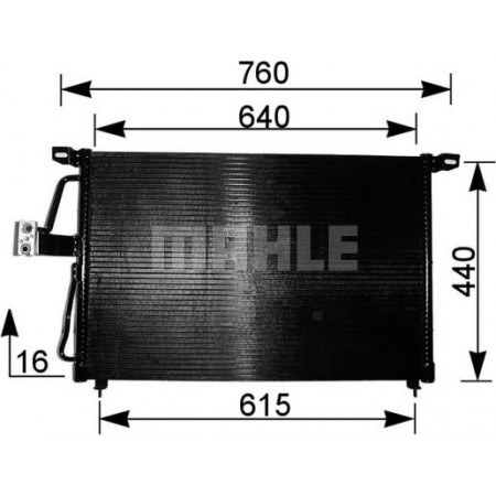Condensatore, climatizzatore OPEL OMEGA (B) (V94), Berlina, 12.1993 - 07.2003 MAHLE AC 224 000S