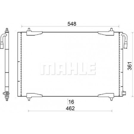 Condensator, climatizare PEUGEOT 206 (2A/C), Hatchback, 08.1998 - 12.2012 MAHLE AC 220 001S