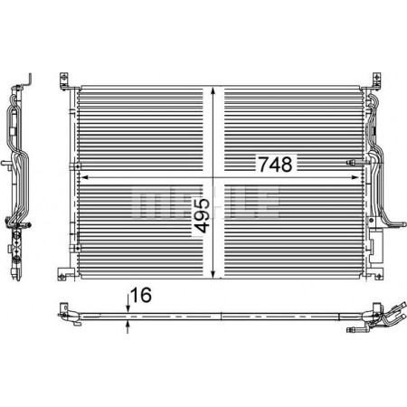 Condensador. ar condicionado condensador AUDI A8 D3 2.8-6.0 10.02-07.10 AUDI A8 II (4E2, 4E8), Sedan, 10.2002 - 12.2010 MAHLE AC 271 000S