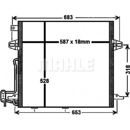 Kondensator, Klimaanlage MERCEDES-BENZ R-KLASSE (W251, V251), Van, 08.2005 - 10.2017 MAHLE AC 756 000P