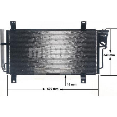 Condensador, ar condicionado MAZDA 6 (GH), Touring, 12.2007 - 07.2013 MAHLE AC 714 000S