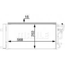 Condensor. airconditioning A-C condensor met droger past. HYUNDAI ELANTRA VI I30 1.0-1.6D 05.13- HYUNDAI i30 (PDE), Touring, 03.2017 - MAHLE AC 71 000S