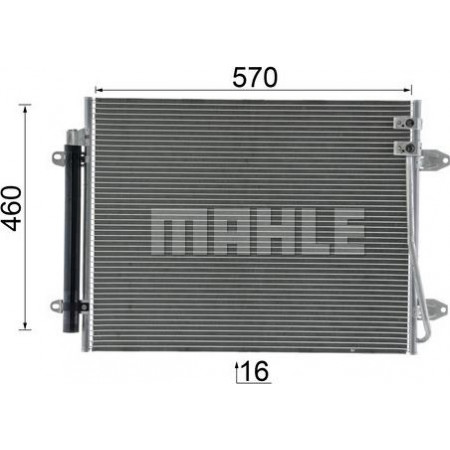 Condenseur de climatisation VW PASSAT (3C2), Berline, 03.2005 - 12.2010 MAHLE AC 734 000P