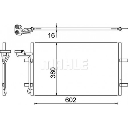 Condenseur de climatisation VOLVO V50 (545), Touring, 12.2003 - 12.2012 MAHLE AC 725 000S