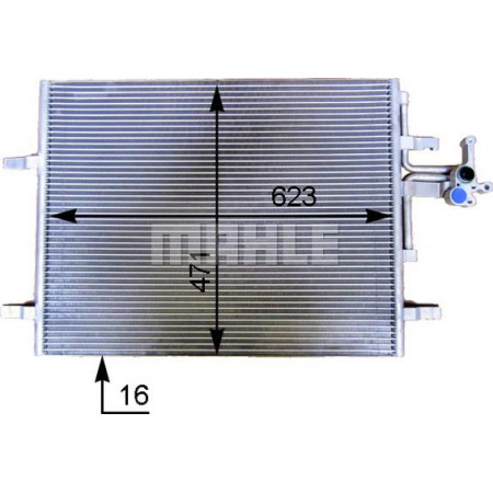 Condensador. Condensador de ar condicionado AC com secador. VOLVO S60 II S80 II V60 I ​​​​V60 II V70 III XC60 I XC70 II 1.5-3.2 05.08- VOLVO XC60 (156), 05.2008 - MAHLE AC 775 000S