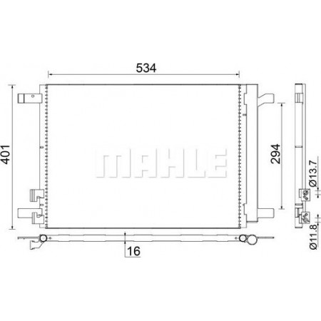 Condensatore aria condizionata SEAT LEON (5F1), Hatchback, 09.2012 - MAHLE AC 772 000S